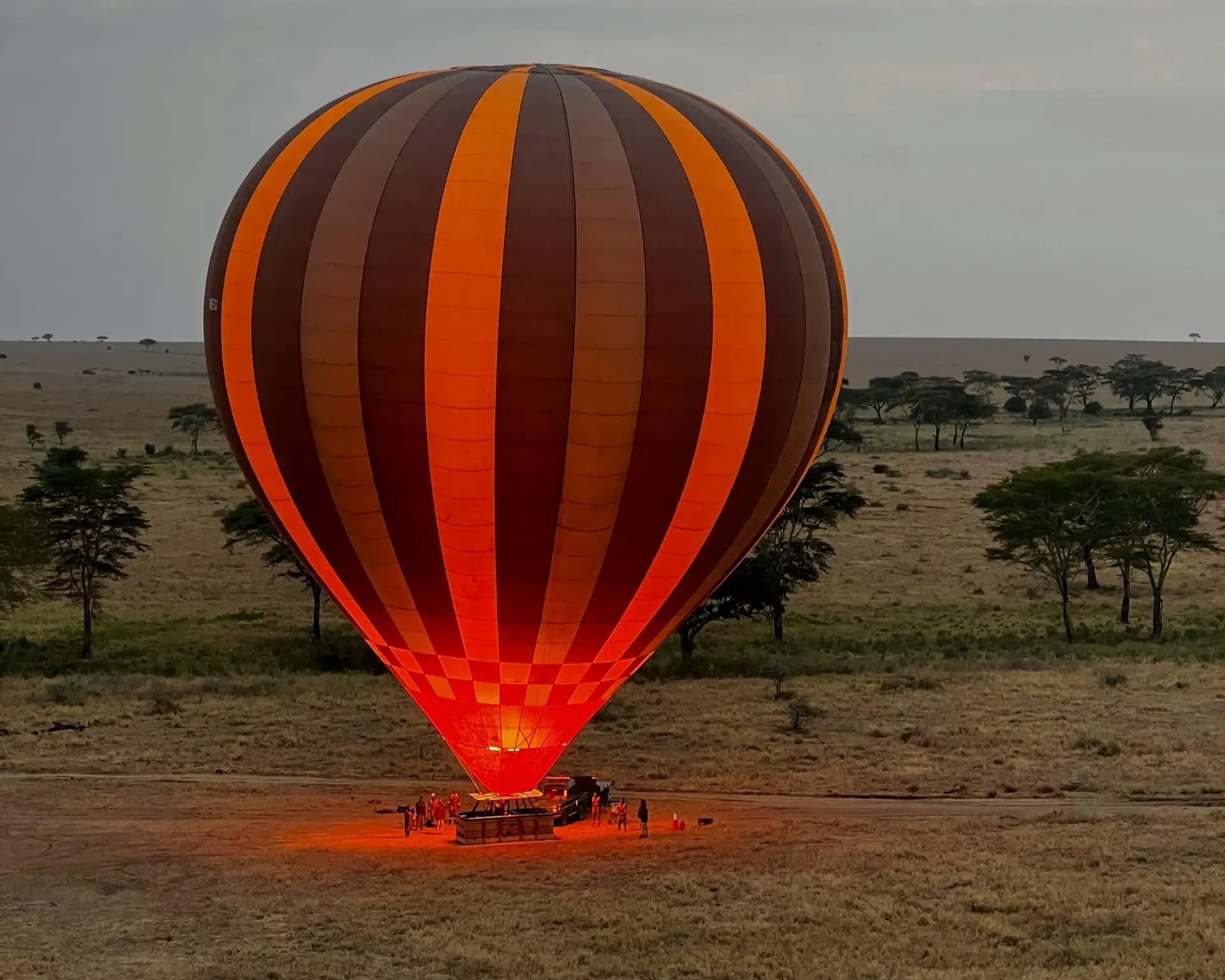 Scenic view from hot air balloon in Serengeti National Park